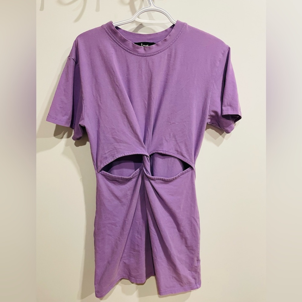 Purple Twist-Front Mini Dress - Unbranded
